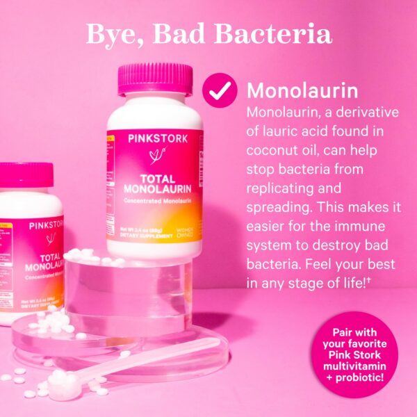 Envase de Pink Stork Monolaurina 2.4 oz