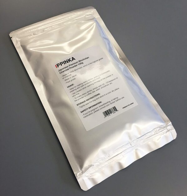 Envase de polvo carbón Binchotan grado alimenticio