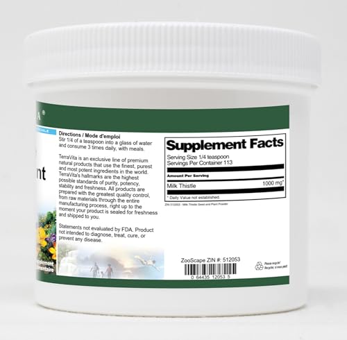 Envase de polvo de cardo mariano TerraVita 4 oz