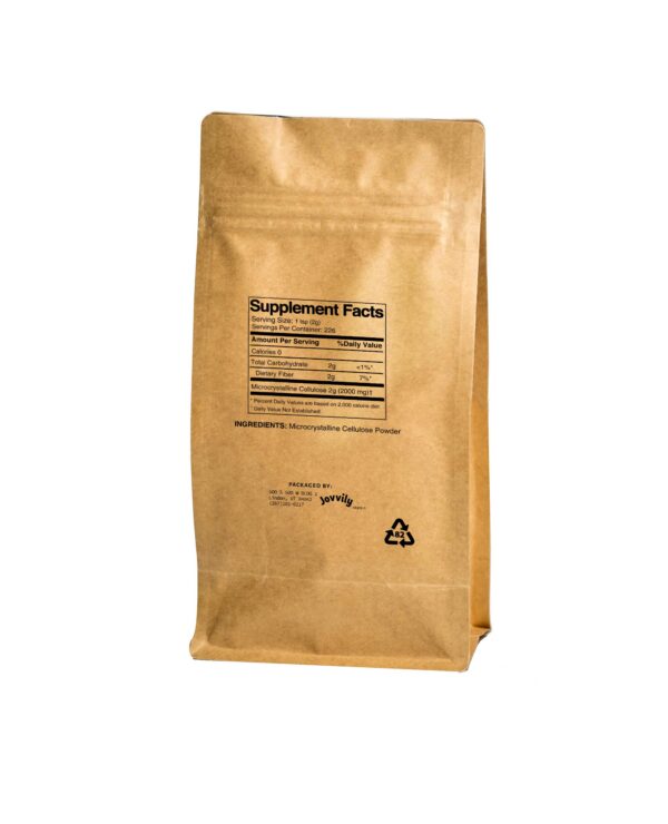 Envase de polvo celulosa microcristalina Jovvily 1 lb para suplementos