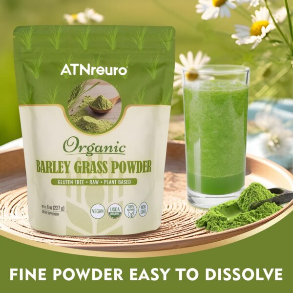 Version 1.0.0 Envase de polvo de césped de cebada ATNreuro vegano y sin gluten