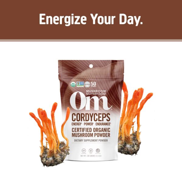 Envase polvo Cordyceps OM Mushroom Superfood detalle