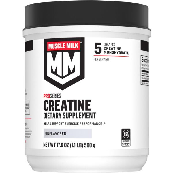 Envase de polvo creatina Muscle Milk Pro Series sin sabor