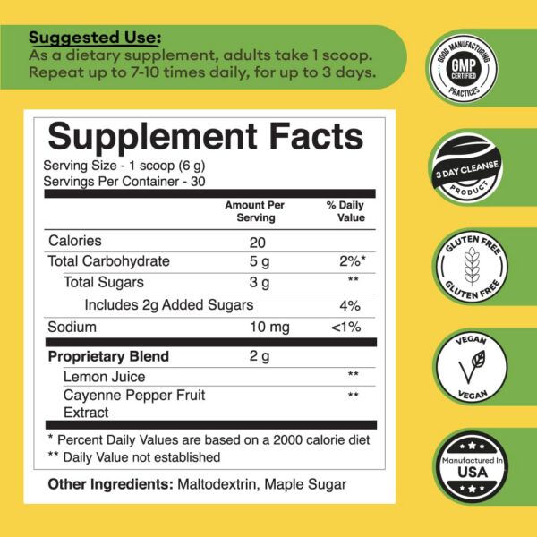 Version 1.0.0 Envase polvo detox 30 porciones Grass Root Naturals Master Cleanse