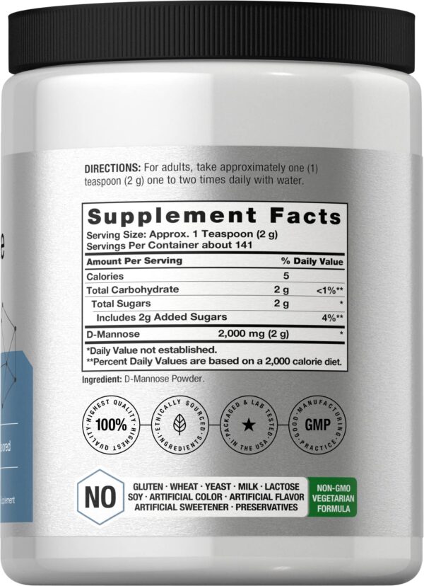 Version 1.0.0 Envase del suplemento polvo D-Mannose Horbäach 10 onzas