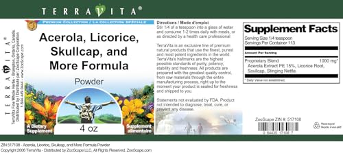 Envase polvo fórmula de acerola escutelaria y más