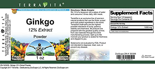 Envase polvo de ginkgo biloba natural TerraVita