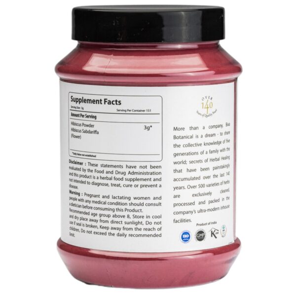 Version 1.0.0 Envase frontal del polvo de hibisco bixa botanical