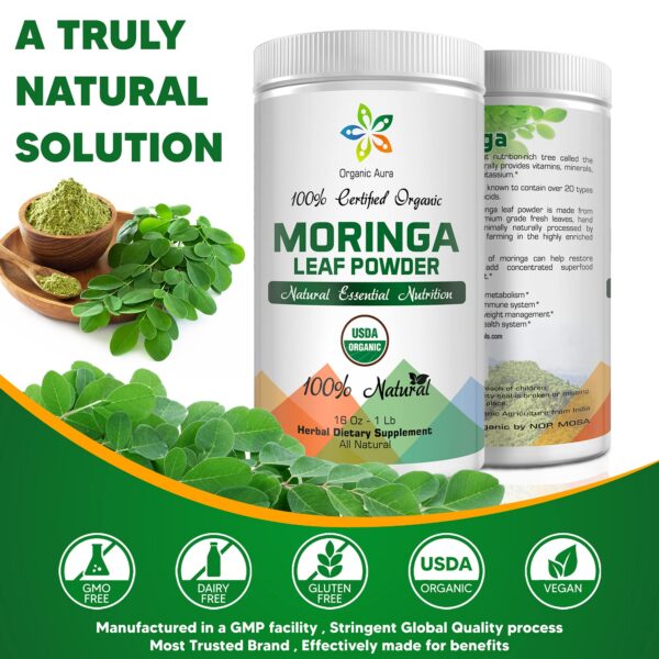 Version 1.0.0 Envase de polvo de moringa certificado orgánico