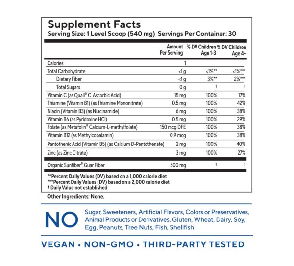Version 1.0.0 Envase de polvo multivitamínico You+yours sin sabor para niños