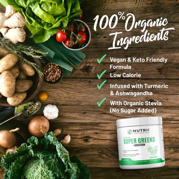 Envase polvo nutricional Nutrii Green Immunity sabor limón menta