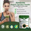 Envase polvo orgánico Spirulina Aimgrow canadiense sin gluten