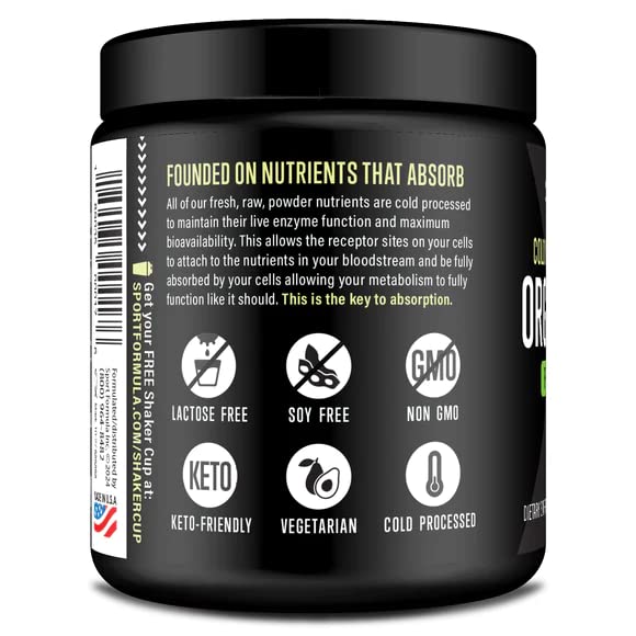 Envase de polvo orgánico Sport Formula 99 para jugo verde