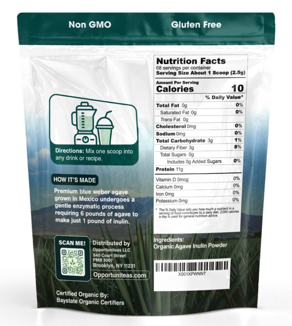 Version 1.0.0 Envase de polvo prebiótico de inulina natural para digestión