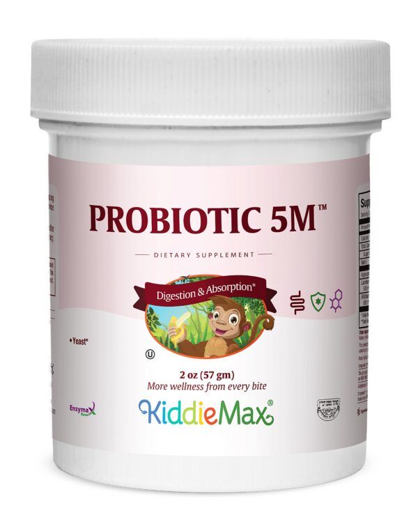 Envase polvo probiótico KiddieMax 5M de Maxi Health