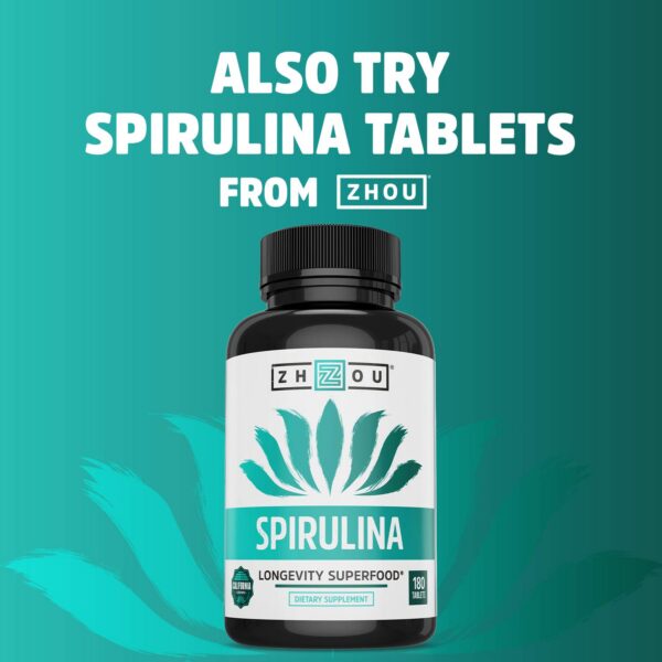 Envase de polvo de spirulina Zhou superalimento verde