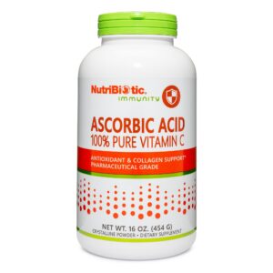 envase polvo vitamina c ácido ascórbico nutribiotic 16 oz