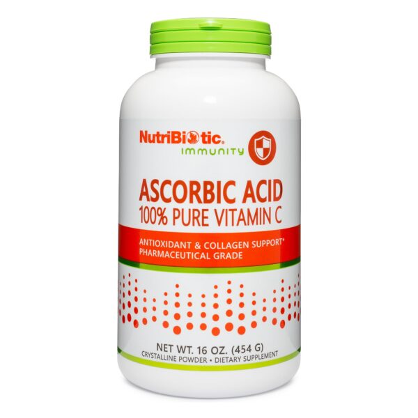 envase polvo vitamina c ácido ascórbico nutribiotic 16 oz