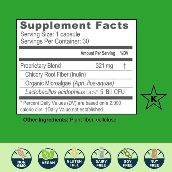 Version 1.0.0 Envase probiótico New Earth Acidophilus para salud intestinal