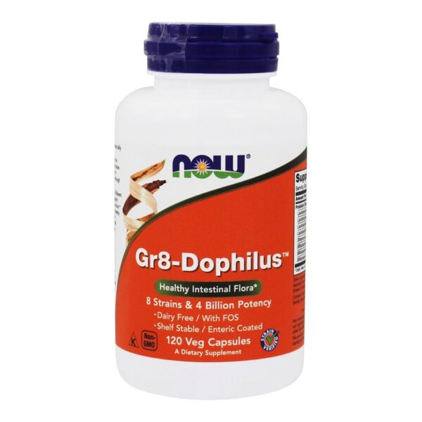 Envase de probióticos Gr 8 Dophilus Now Foods