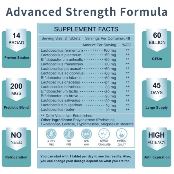 Envase probióticos para hombres y niños Nature Target 60 mil millones