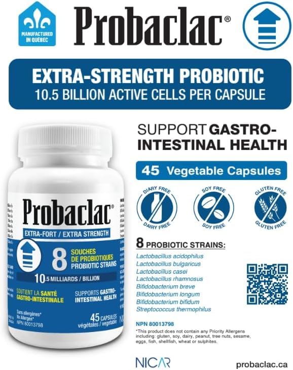 Envase de probióticos Probaclac fórmula extra fuerte