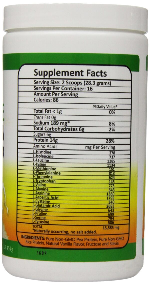 Envase proteina guisante-arroz vainilla