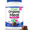 Envase de polvo proteína vegana Orgain sabor fudge cremoso de chocolate