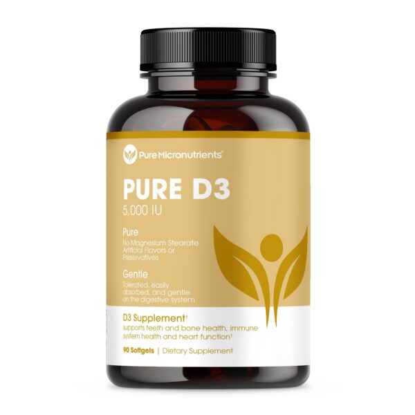 Envase Pure Micronutrients vitamina D3 5000 UI 90 mini cápsulas