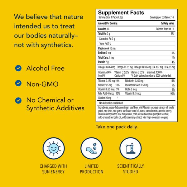 Envase Purely Pak suplemento multivitamínico natural 14 días