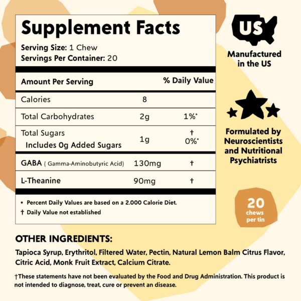 Envase de PYM Mood Chews con 20 gomitas para equilibrio del ánimo