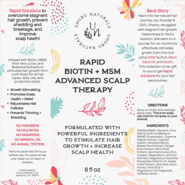 Version 1.0.0 Envase spray Rapid Biotin MSM para estimular crecimiento del cabello