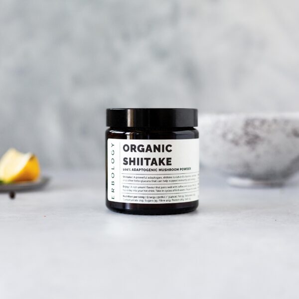 Envase reciclable vidrio polvo shiitake Erbology