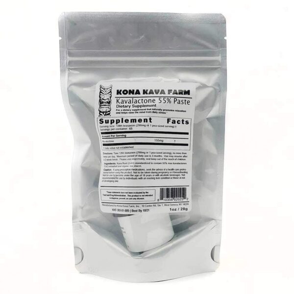 Envase resellable de pasta Kona Kava Farm 55% kavalactona