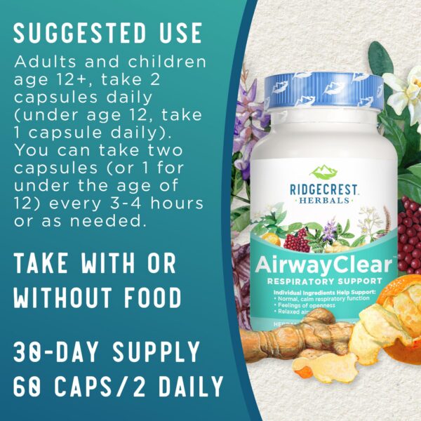 Version 1.0.0 Envase Ridgecrest Herbals AirwayClear cápsulas pulmonares