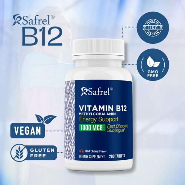Version 1.0.0 Envase Safrel Vitamina B12 rápido disolver 200 tabletas