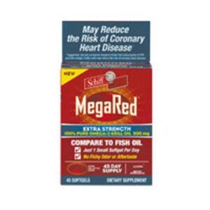 Frente del envase Schiff MegaRed Extra Strength Omega-3