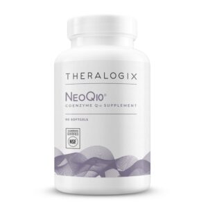 Version 1.0.0 Envase de softgels Theralogix NeoQ10 coenzima Q10 apoyo corazón y fertilidad