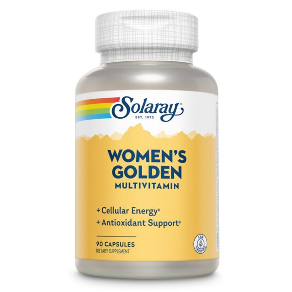 Envase SOLARAY Golden Multi-Vita-min para mujeres 90 cápsulas