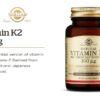 Version 1.0.0 Envase de Solgar Vitamina K2 MK7 mostrando detalles
