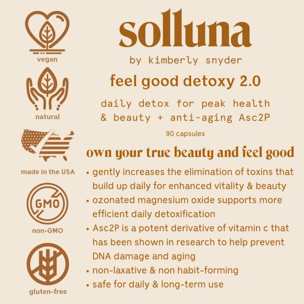 Envase Solluna Feel Good Detoxy 90 cápsulas detox natural