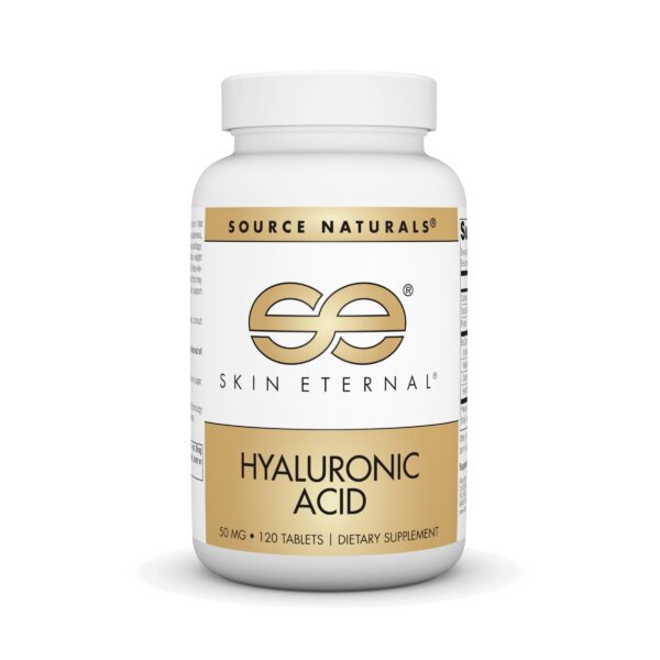 Envase Source Naturals Skin Eternal Ácido Hialurónico 50 mg 120 tabletas
