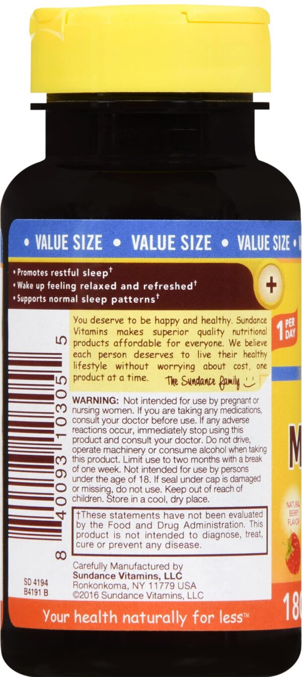 Version 1.0.0 Envase de Sundance Ultra Melatonina 5 mg 180 tabletas