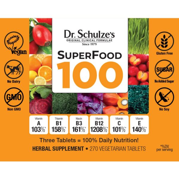 Envase de Superfood 100 Dr. Schulze abierto