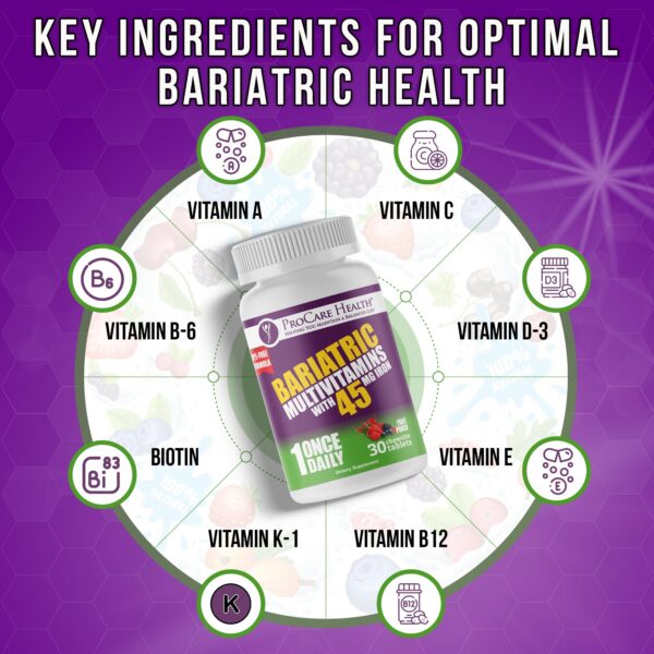 Envase superior multivitamínico bariátrico 30 tabletas