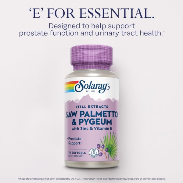 Envase suplementario SOLARAY Saw Palmetto y Pygeum