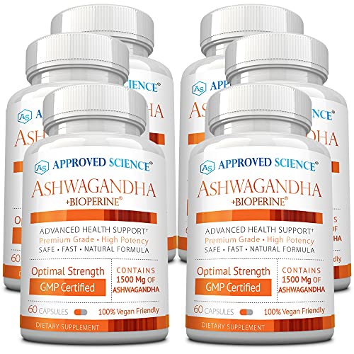 envase suplemento approved science ashwagandha 1500mg con bioperine
