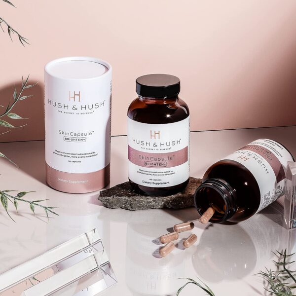 Version 1.0.0 Envase suplemento belleza para piel Hush & Hush SkinCapsule Brighten+