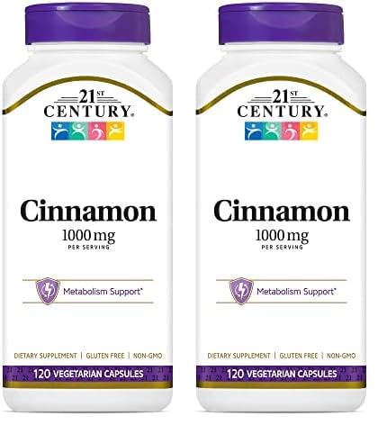 Version 1.0.0 Envase suplemento Canela 21st Century 120 vegicápsulas paquete 2