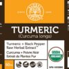 Envase de suplemento de cúrcuma con extracto de pimienta negra